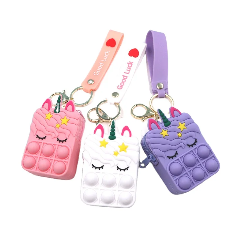

Hot Sale Unicorn Silicagel Coin Purse Fashion Lovely Poppings Its mini Bag Fidget Toys For Kids Gift