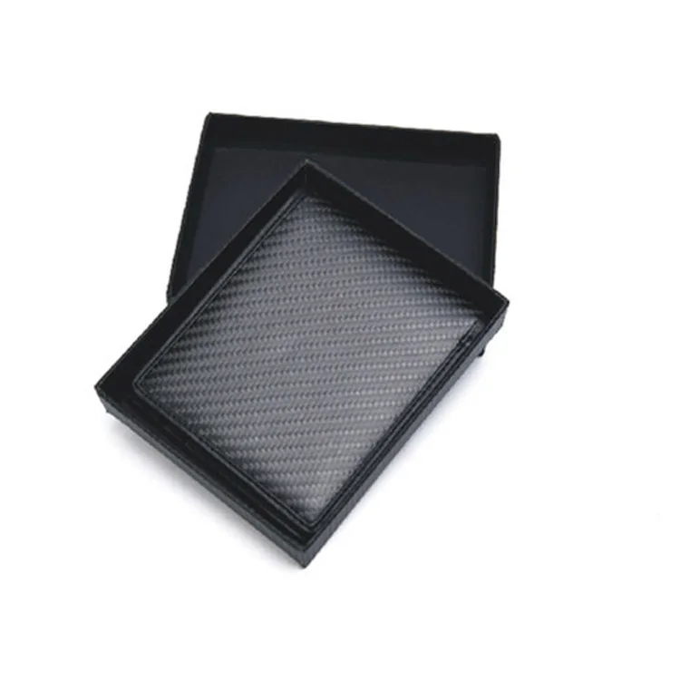 

Free shipping Genuine leather inside Carbon fiber men wallet, Black/customer