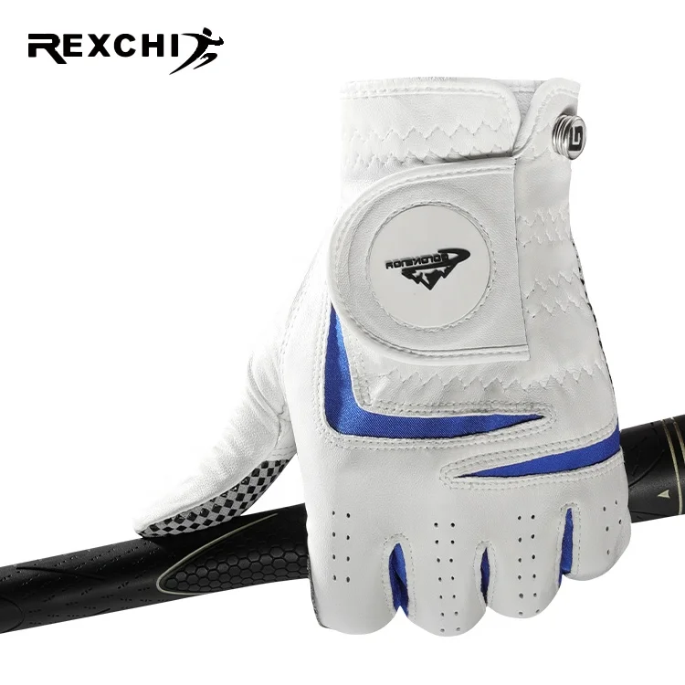 

REXCHI XG56 Customized Indonesia New Made Qualified Breathable Cabretta Leather Golf Left Hand Anti-Slip Wholesale Golf Gloves, Has 4 colors