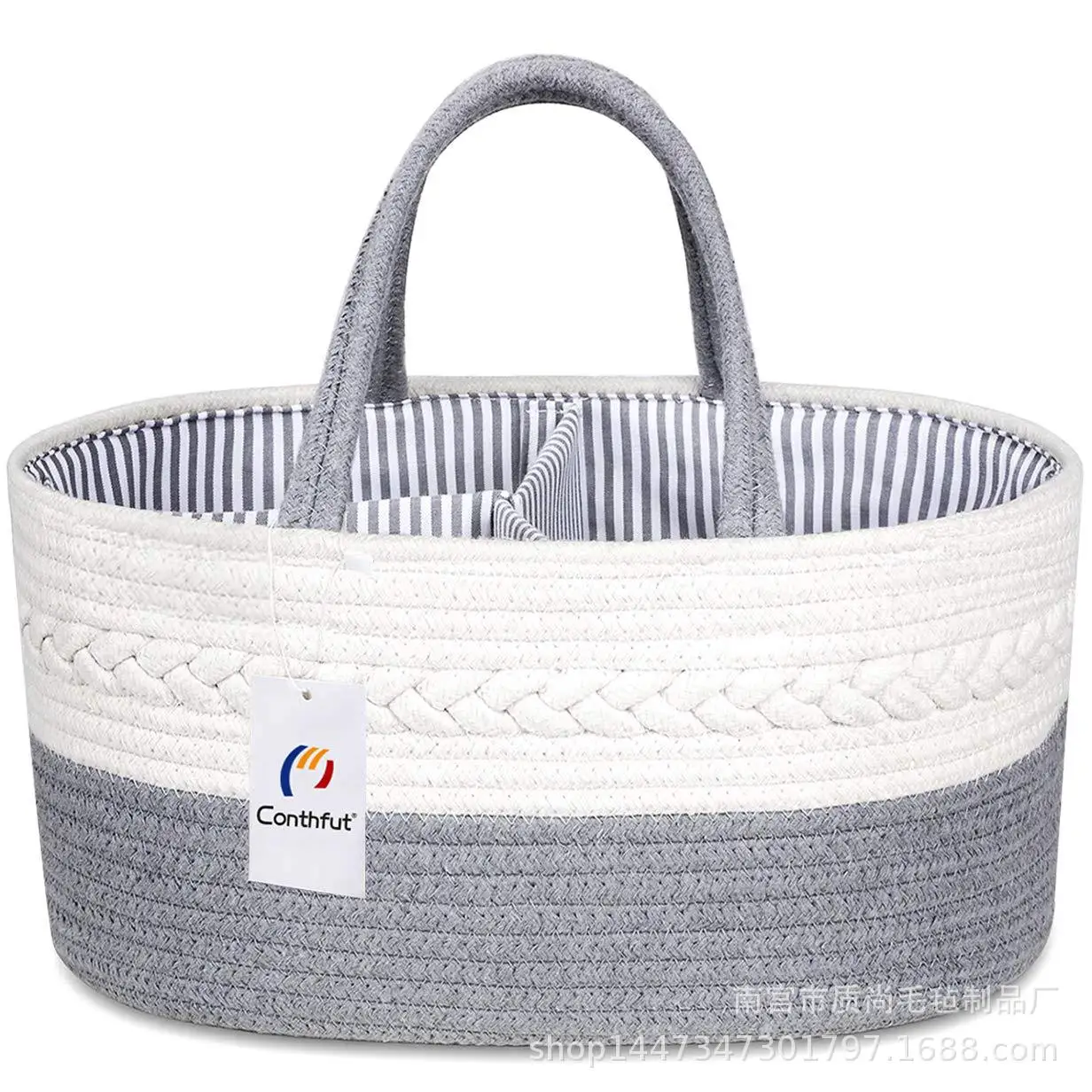 

Baby Diaper Caddy Organizer Stylish Woven Nursery Storage Bin Portable Nappy Diaper Storage Basket Multipurpose