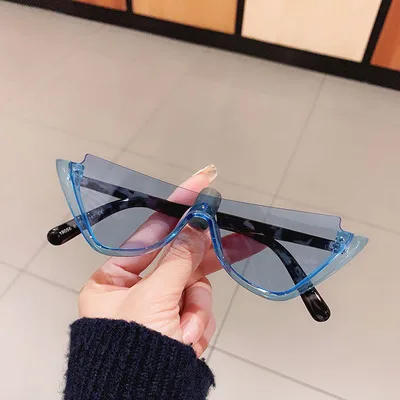 

19056 Luxury Brand Vintage Sunglasses For Women Semi-Rimless Cat Eye Sunglasses 2021, As shown