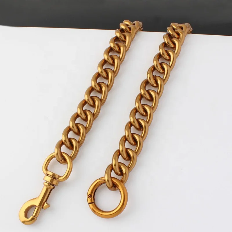 

Nolvo World 45cm-130cm old gold finish wholesale handbag chain handle metal ring round carabiner bag metal chain