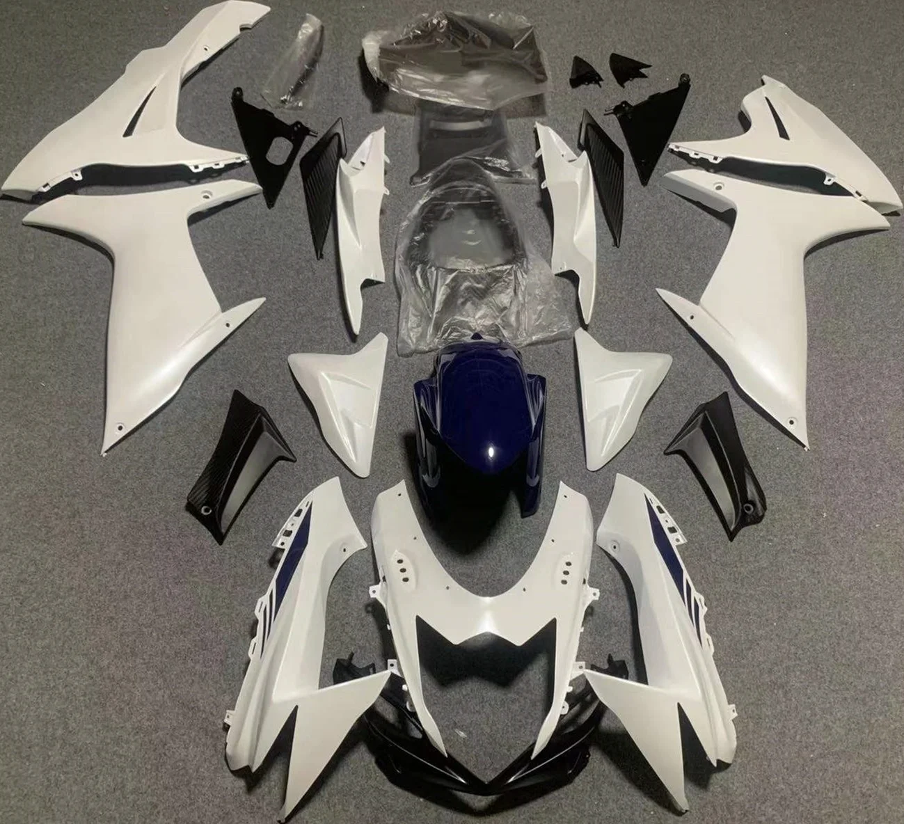 

2022 WHSC ABS Plastic Cowlings Kit For SUZUKI GSXR600-750 2011-2021 Motorcycle Accessories Blue White, Pictures shown