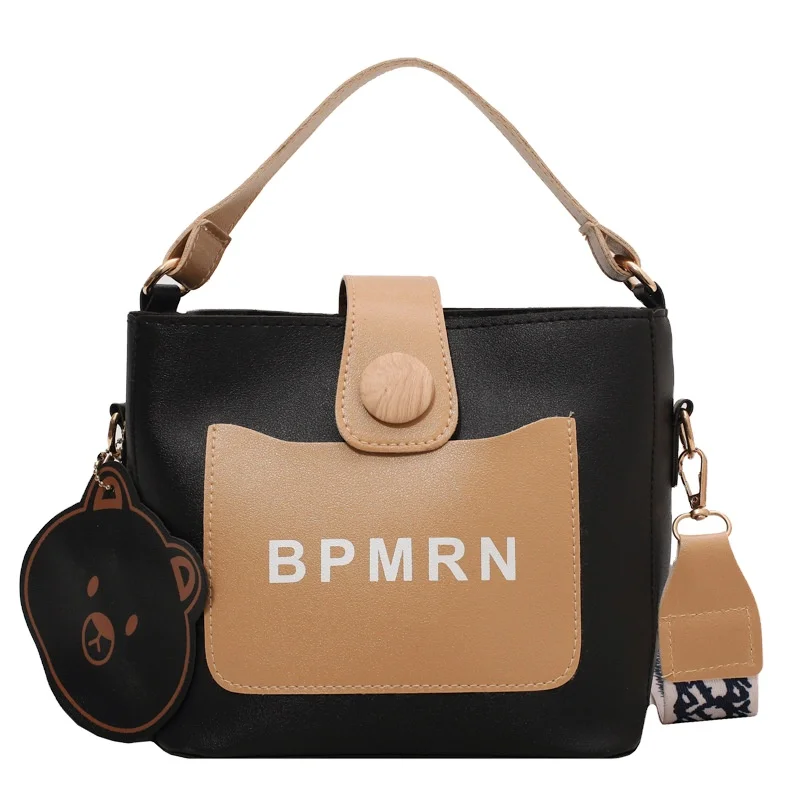 

Foreign trade fashion women's bag 2022 Korean version foreign style letter bear portable single shoulder bag women's texture ret