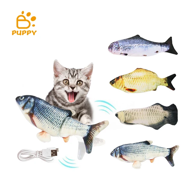 

Wholesale USB Catnip 3D Crazy Simulation Fish Cat Toys, As picture