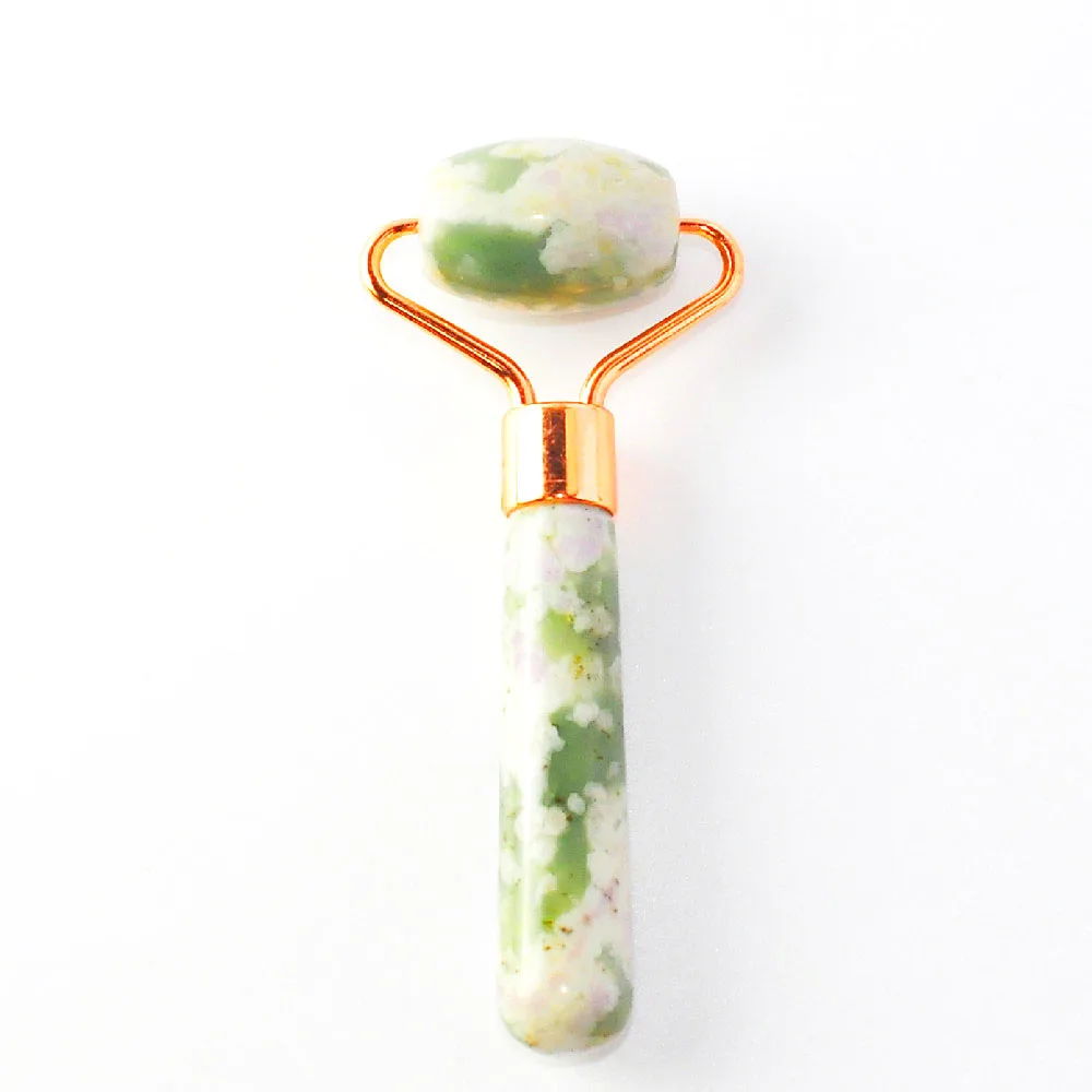 

Private logo Beauty Face Roller Skin Care Facial Massage Roller  Natural Xiuyan Stone Milk Green Jade Roller