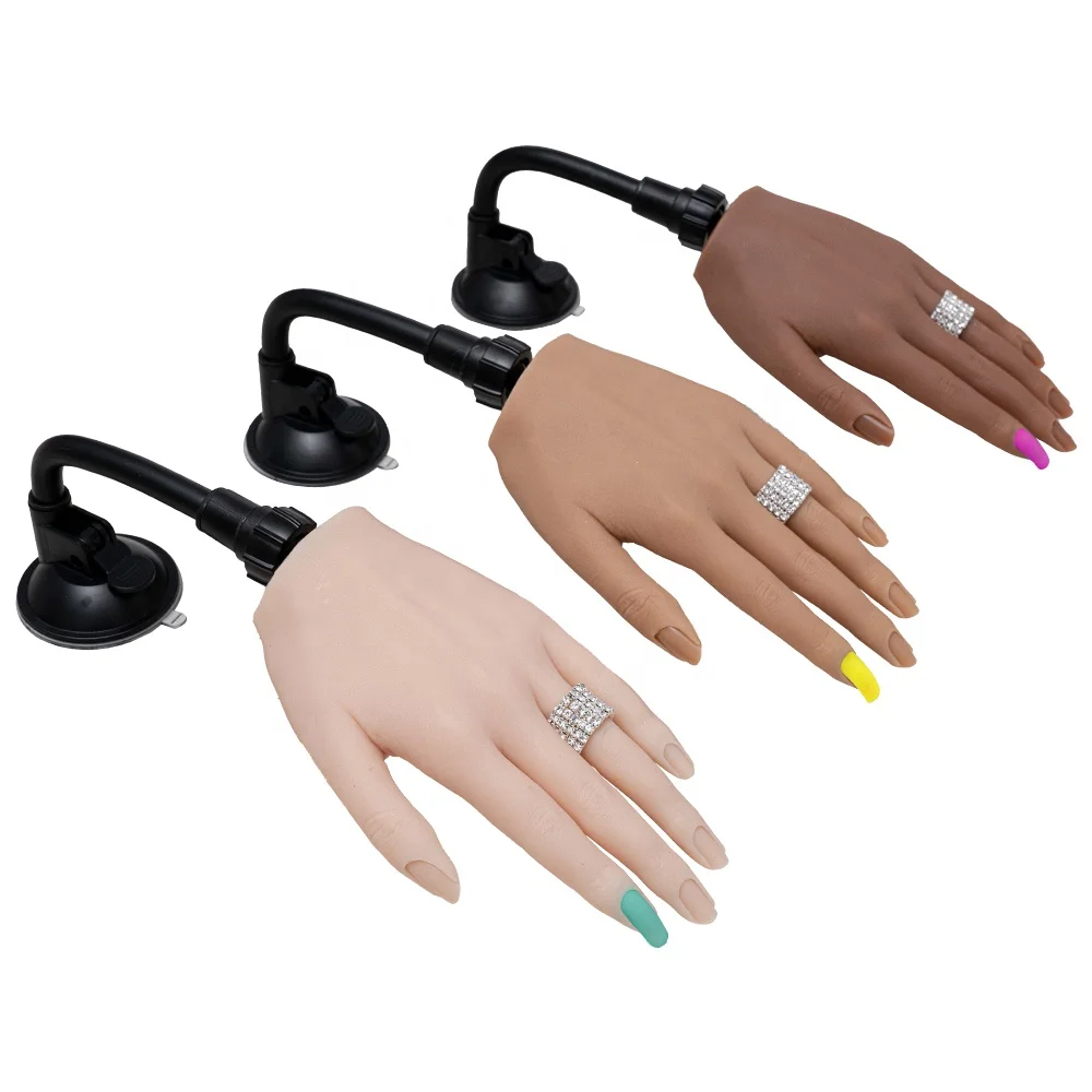 

TGONE Realistic Practice Nail Training Practice Hand Model Fake Hand Nail Silicone Practice Hand