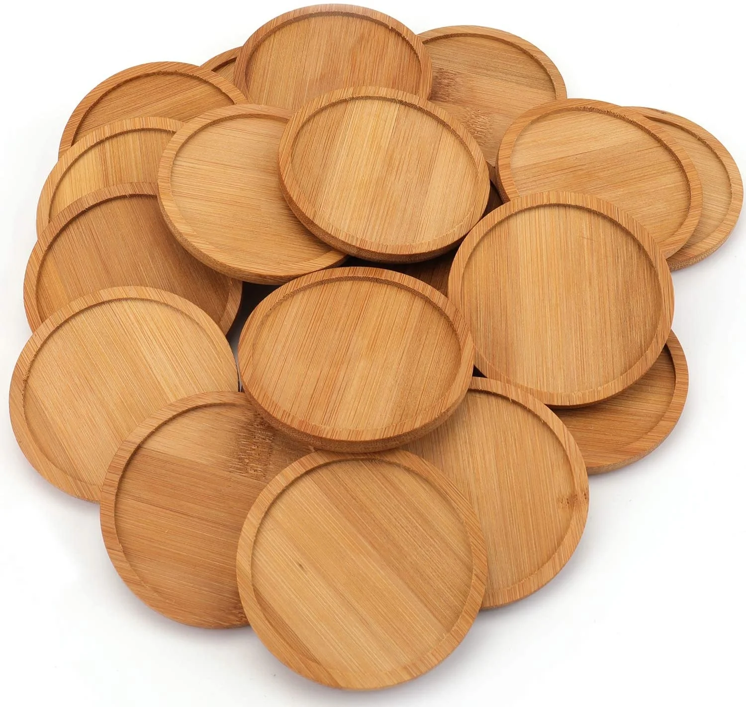

2023 coaster sets Stackable Bamboo Wood Drink Coasters For Bar Tea Beer Coffee