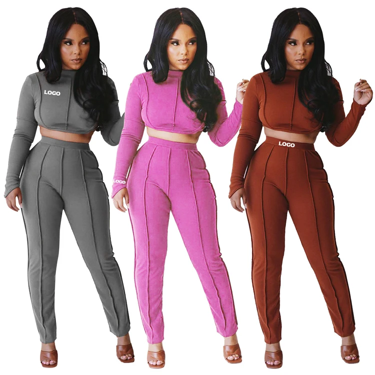 

Free Shipping fashion striped design casual fitness sports track suit for women, Customized color