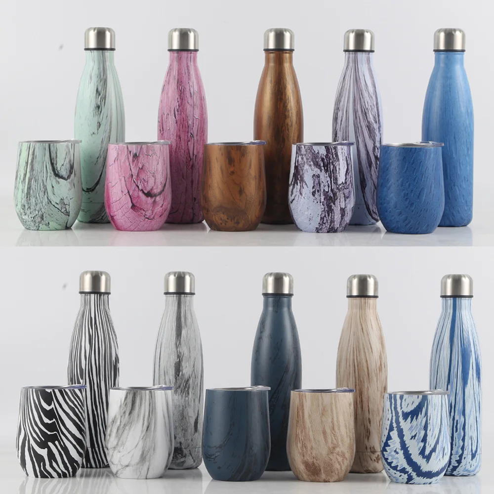 

Wholesale Double Wall 12oz Wine Tumbler Stainless Steel Water Bottle Set, 10 colors