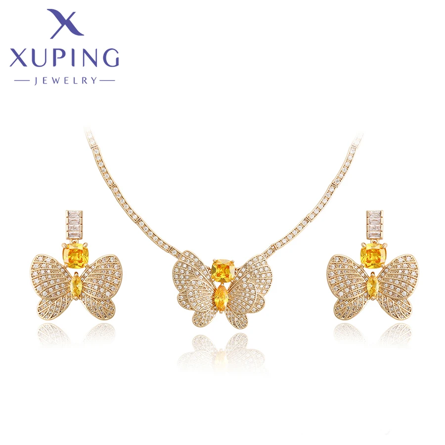 

YSset-485 xuping jewelry fashion 18K gold color elegant luxury set for women necklace EU restricted sale earring jewelry set
