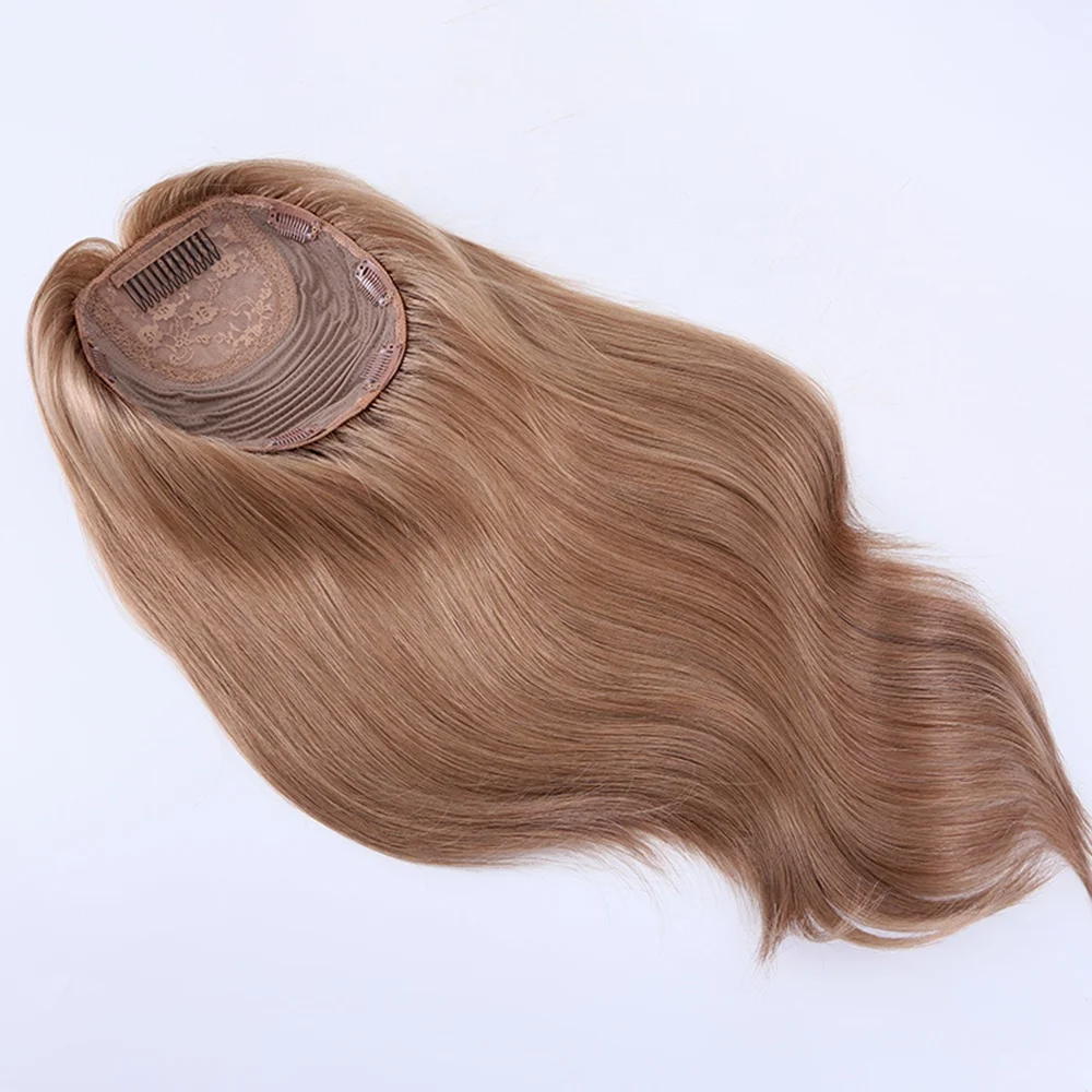 

Virgin European Remy Hair Double Drawn Human Hair Toupee For Women Top Hair Piece 18 Inch