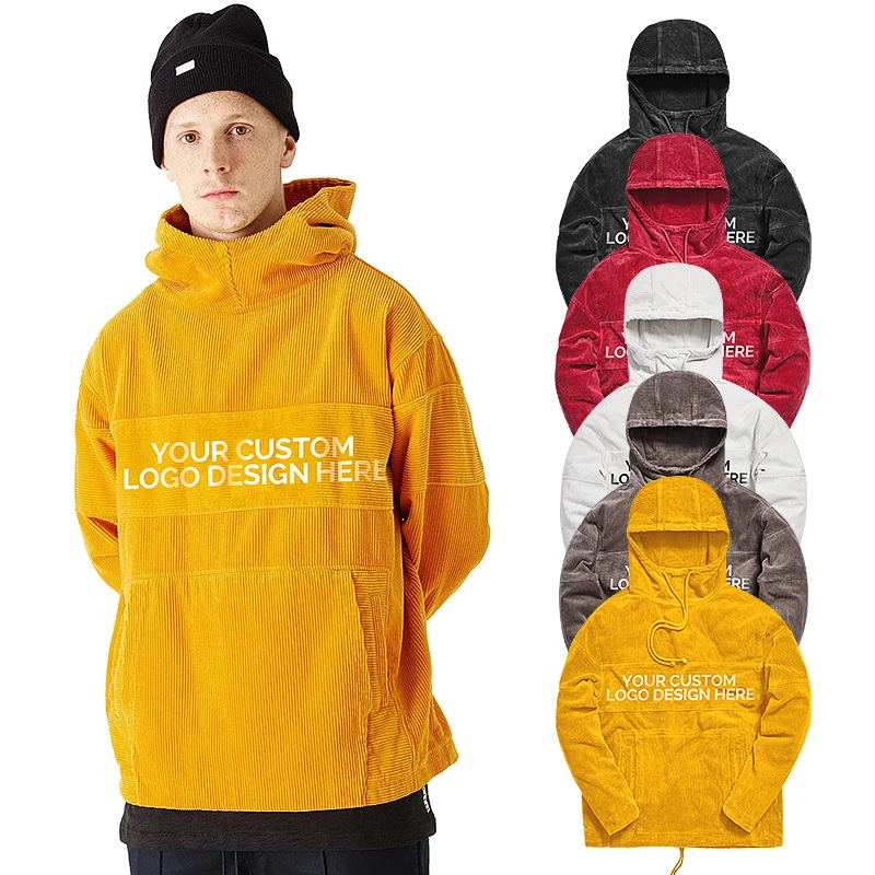 

Men Streetwear Clothing Custom Corduroy Oversized Hoodies