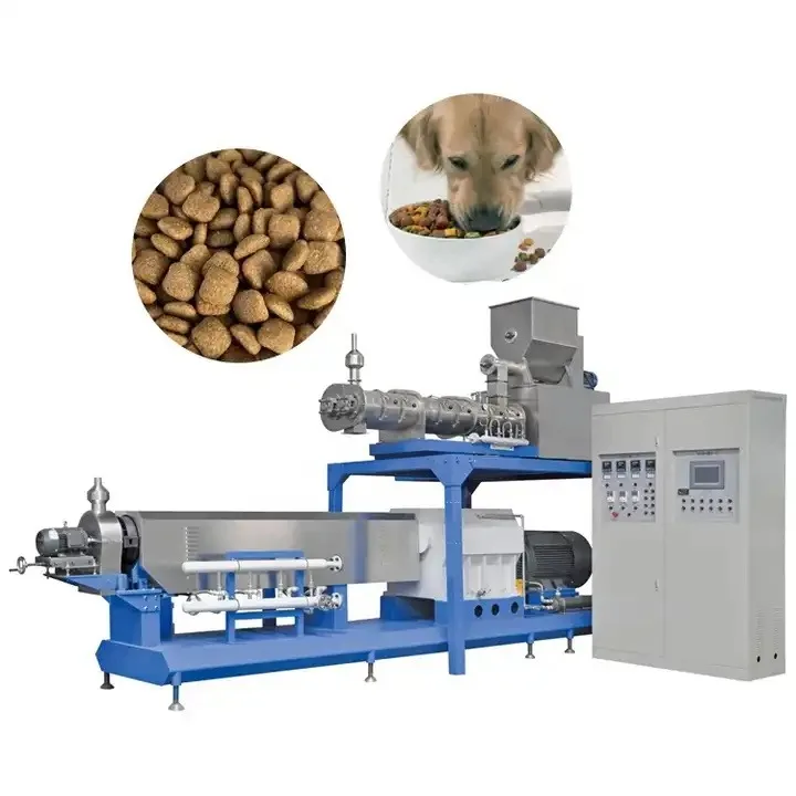 Stainless Steel Automatic Dry Twin Screw Kibble Dog Food Pellet Making Machine Manufacturer Pet Food Production Line