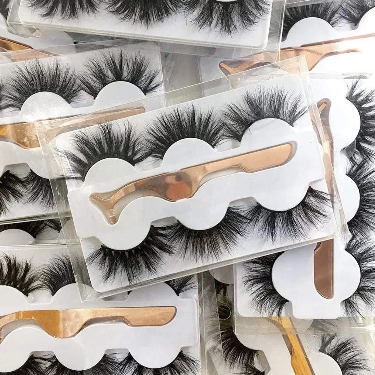 

Hand Made Full Strip Lashes silk false eyelashes 3 pairs eyelashes box