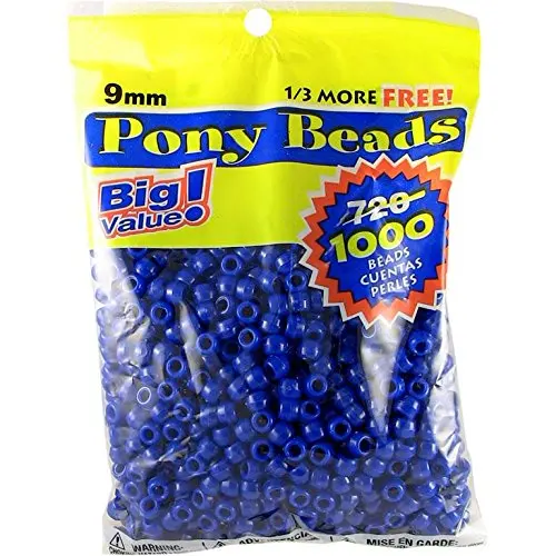 

1000pcs Colorful Pony Beads for Jewelry Making Ornaments Key Chains Hair Round Plastic Center Hole 9mm Diameter DIY Kits, Mixed color