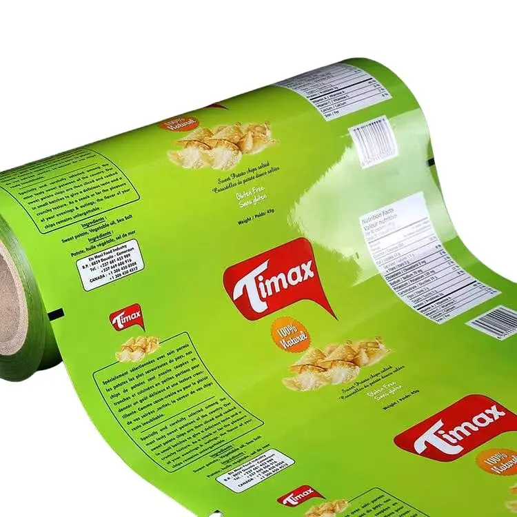 Food Film Roll Customized Printing Bopp Metalized Crisp Potato Plantain