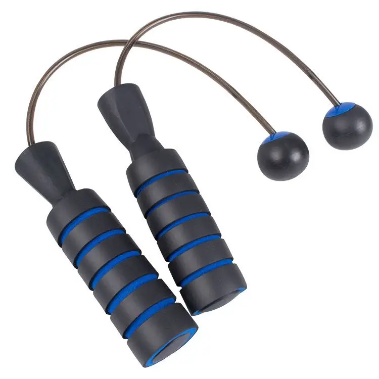 

2021 High quality PVC weighted skipping rope bearing cordless jump rope custom logo, Pink, blue, grey