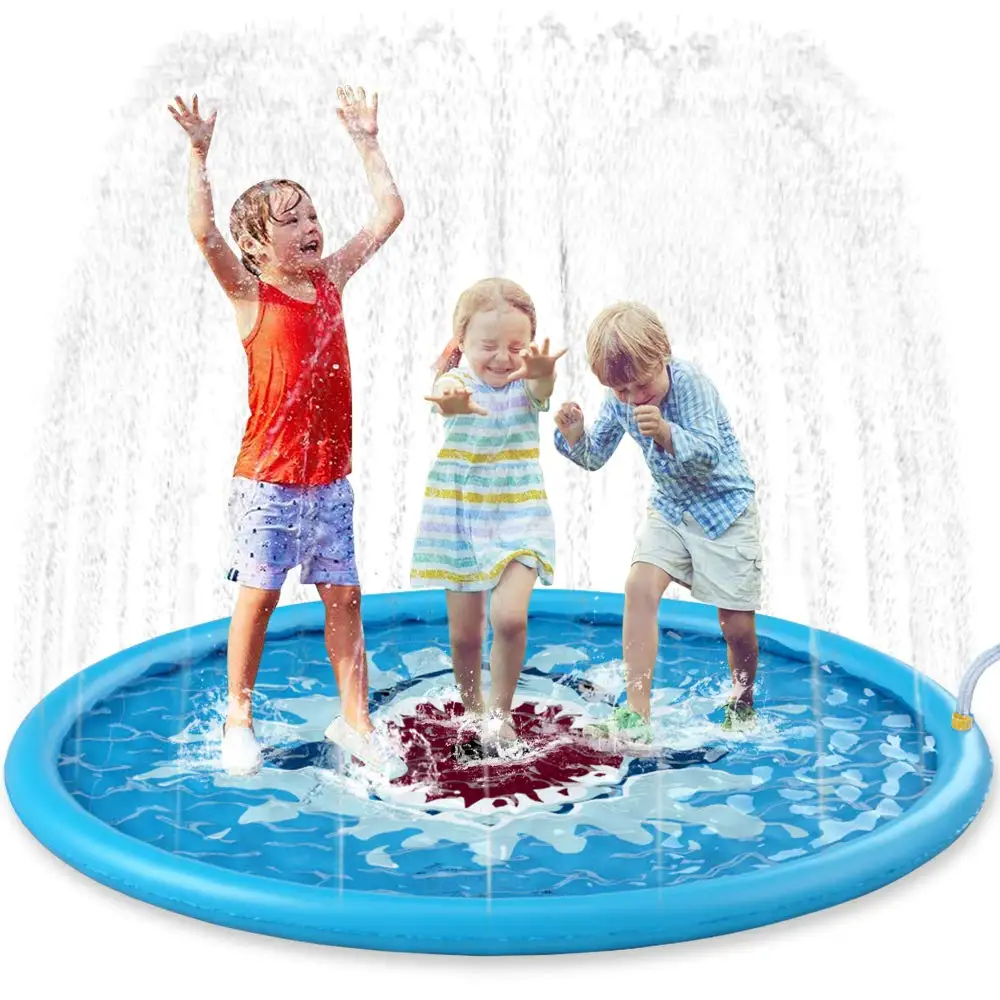 

Splash Pad Sprinkler for Kids 68" Splash Play Mat Outdoor Water Toys Inflatable Splash Pad Baby Toddler Pool Boys Girls Children