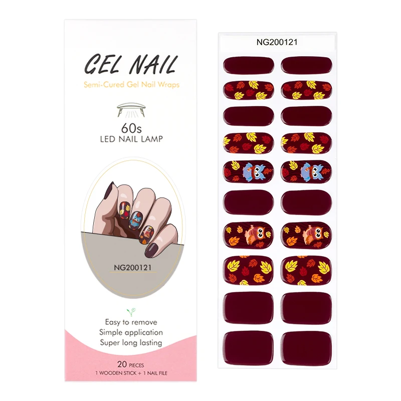 

Huizi factory supplier New designs custom Full Nail Polish strips gel nail polish stick wraps