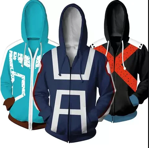 My Hero Academia 3D Hoodie Sweatshirts Uniform Men Women Pullover Hoodies School College Style Tops Outerwear Coat Outfit