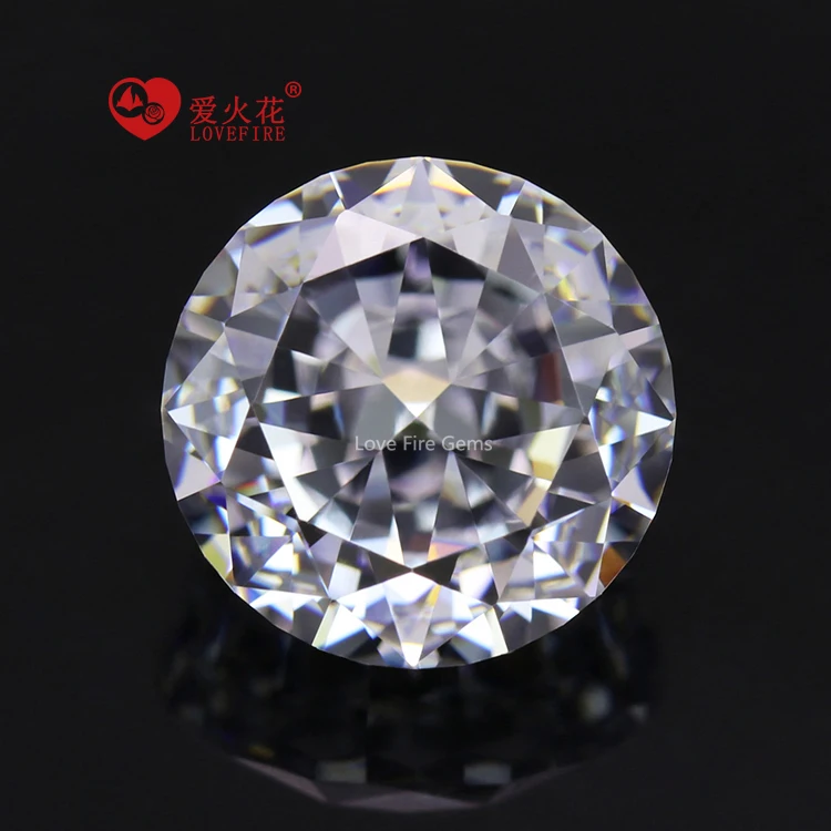 

5A+ All sizes crushed ice cut synthetic loose gemstone prices round brilliant cut white cubic zirconia stones