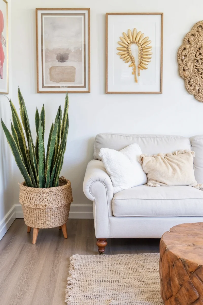 Family-friendly home decor with kids playing