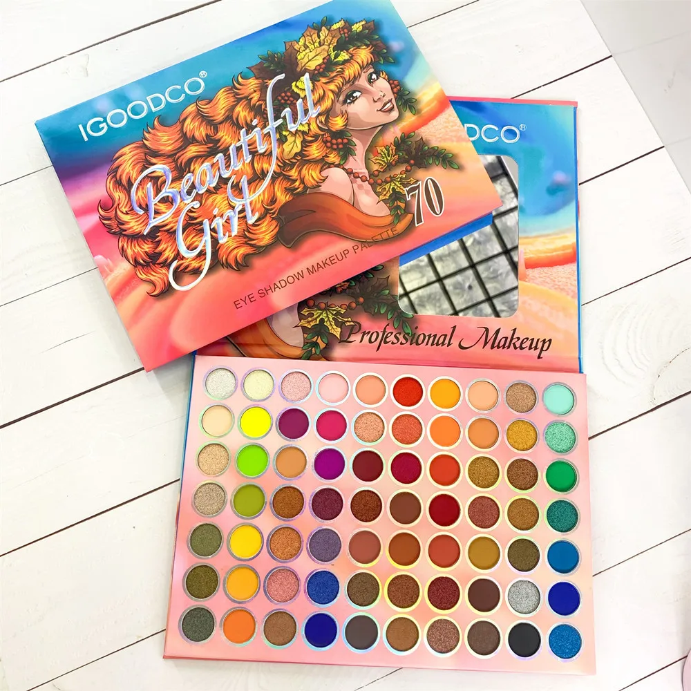 

70 Color European American Makeup Multicolor Matte Eye Shadow Plate Loose Glitter Eyeshadow Pigment Custom Shape Eyeshadow