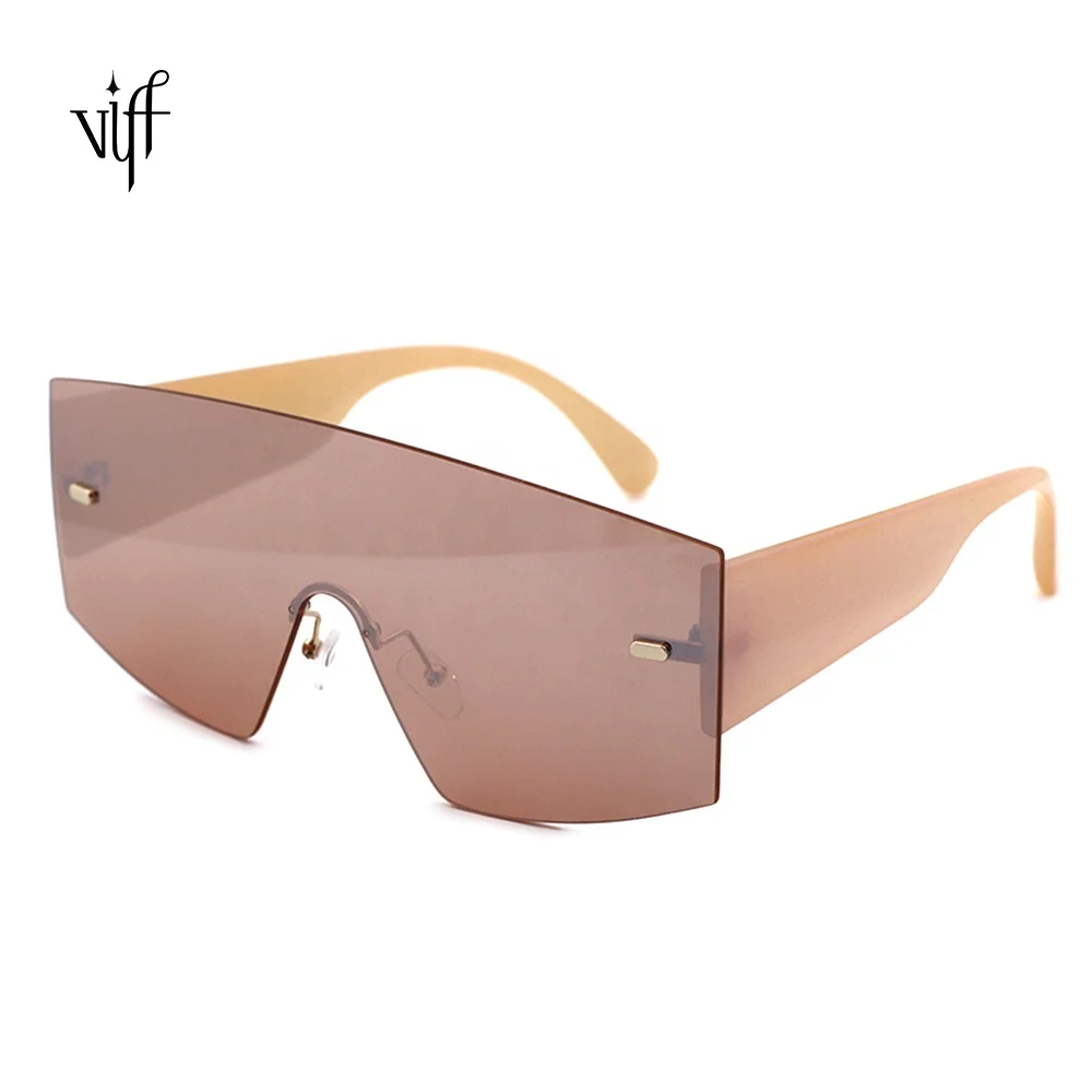 

VIFF Brand Designer Newest Fashion Rimless Bend Leg Trendy Colorful Lens Women Sun Glasses Oversize Shades Sunglasses HP20459
