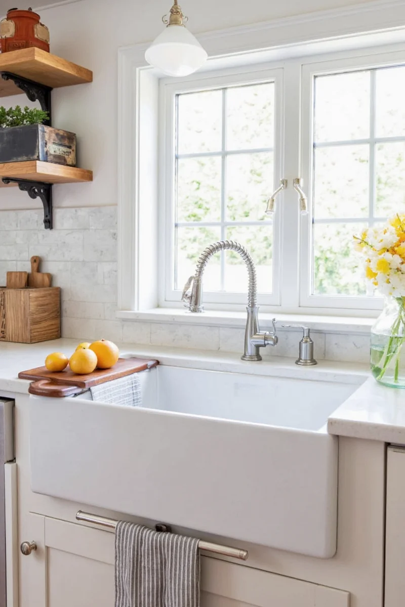 Stainless steel farmhouse sink