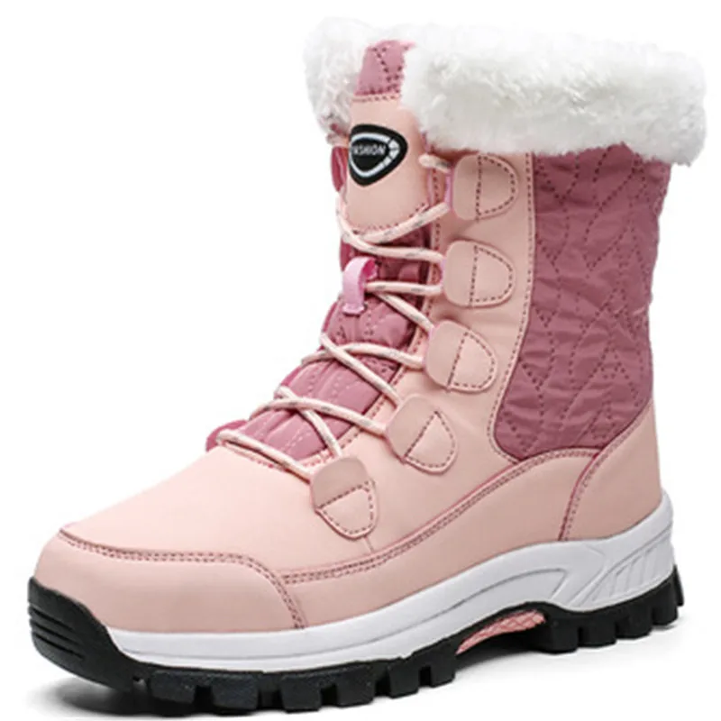 

Dropshiping Agent Women's Waterproof Warm Boot with fur Slip Resistant Winter Snow Boots for Women Plus Size