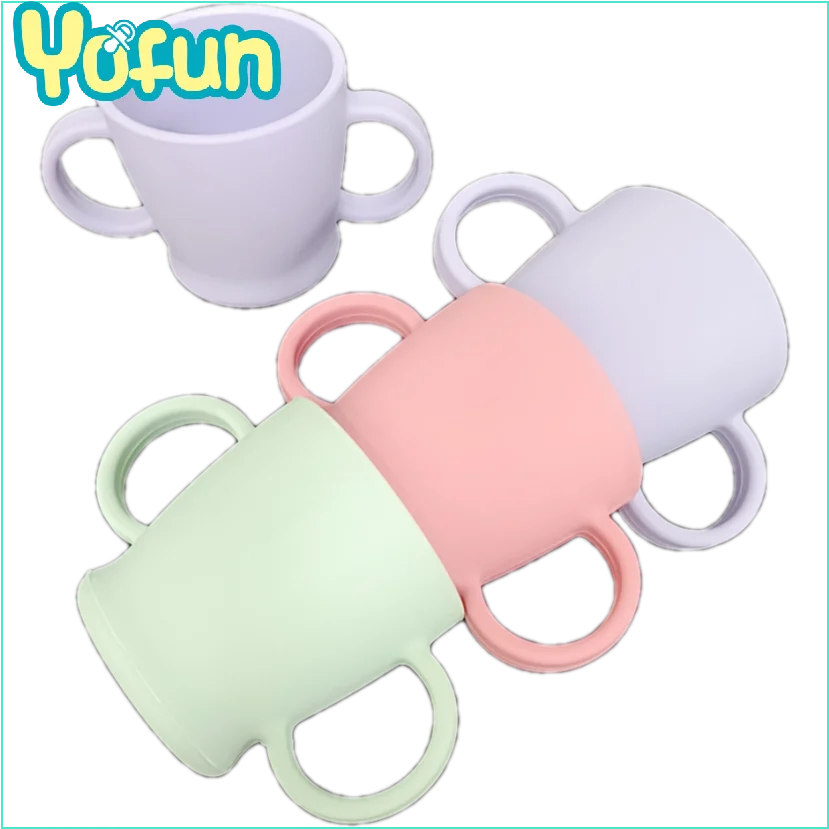 

Baby Silicone Drinking Water Cup Glas For Newborn Toddler, Blue,green,purple