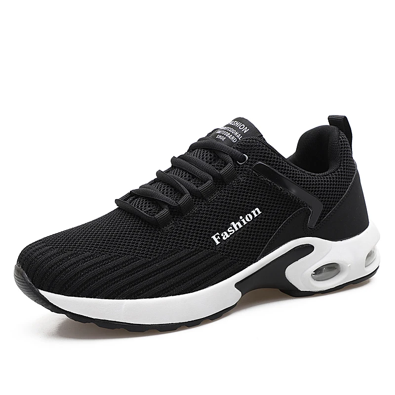 

Fashion breathable walking sneakers black air mens shoes casual sport big size