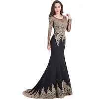 

Robe de Soiree Longue Real Kaftan Dubai Black Long Sleeve Mermaid Evening Dresses Formal Evening Gowns China Vestido Longo