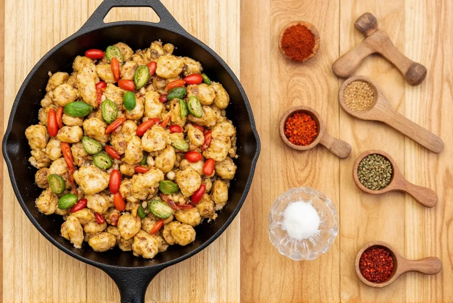 Spice placement in stir fry