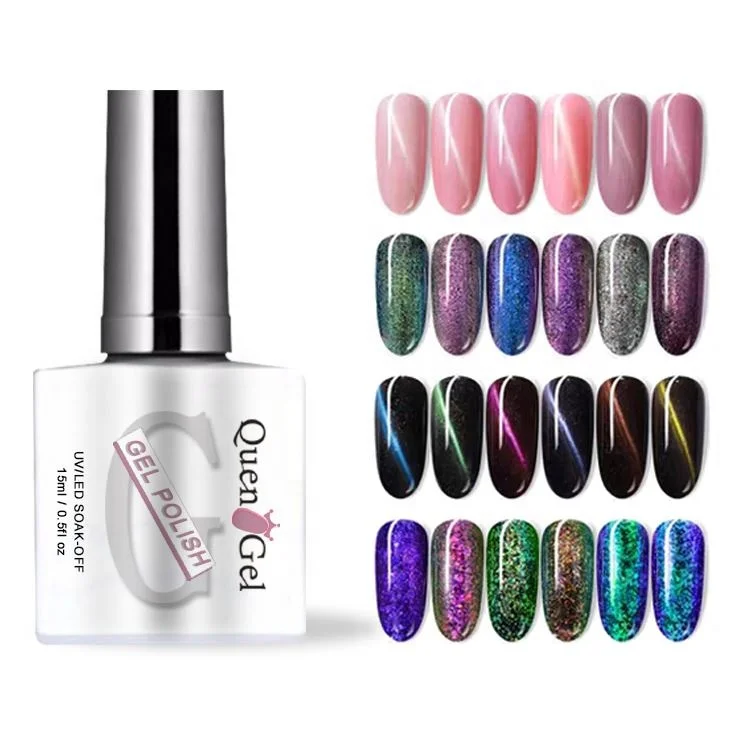 

Manufacturer Wholesale Nail Art Lacquer Laser Magnetic UV Cat Eye Nail Gel