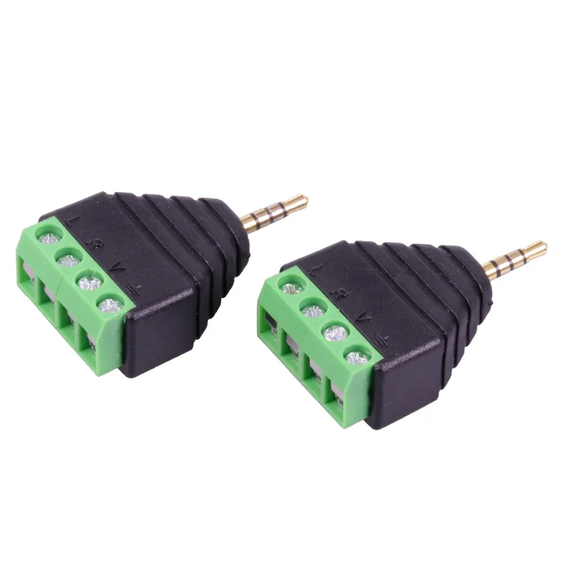 

10pcs/pack Video AV Balun 4 Pole 2.5mm Stereo Male Plug to AV Screw Terminal Stereo Jack 2.5mm 4 pin Terminal Block Plug