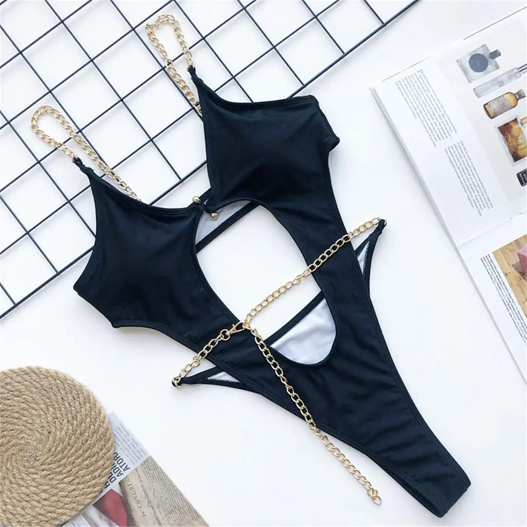 

2020 Female Pop chain strap swimwear swimsuit sexy bikini pool party assembled the necessary new clothes