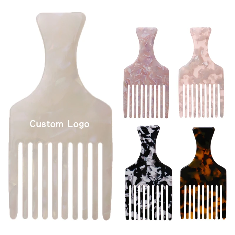

4mm Thickness Wide Teeth Comb Salon Curly Hairbrush Afro Pick Hair Comb for Hairdressing Styling Tool Carry-on 890154 Plastic