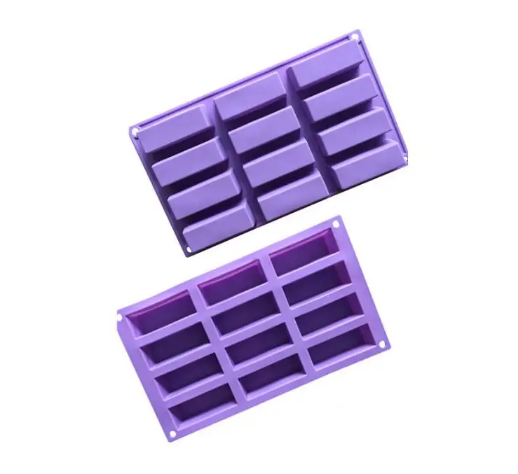 

12 cavity rectangle food grade environmental silicone cake mold chocolate mold soap mold