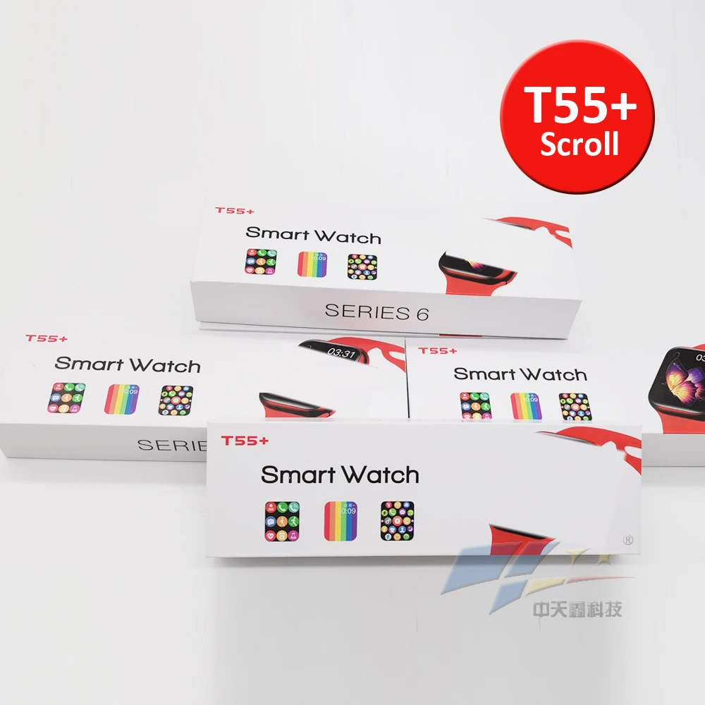 

2021 new T55+ PLUS smart watch scroll konb series 6 call smart watcht T55 plus