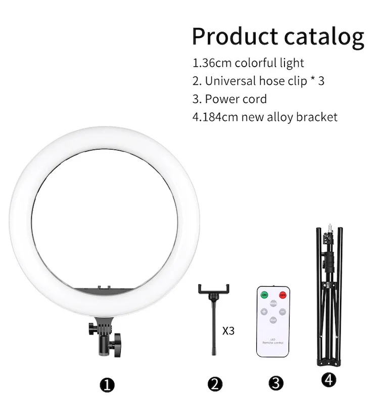 

10 Inch RGB LED Ring Light Dimmable Ringlight 3200K-5600K Photography Makeup Ring Light Lamp