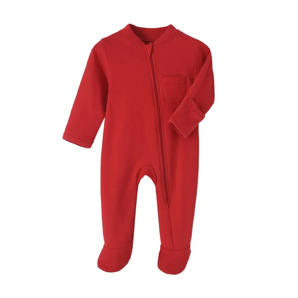 Wholesale 100% Cotton Baby Romper Footie Zipper Open Infant Overall ...
