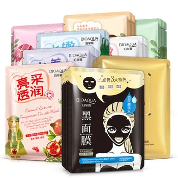 

OEM ODM Bioaqua private label led silk collagen crystal mascarillas faciales coreanas sheet facial mask