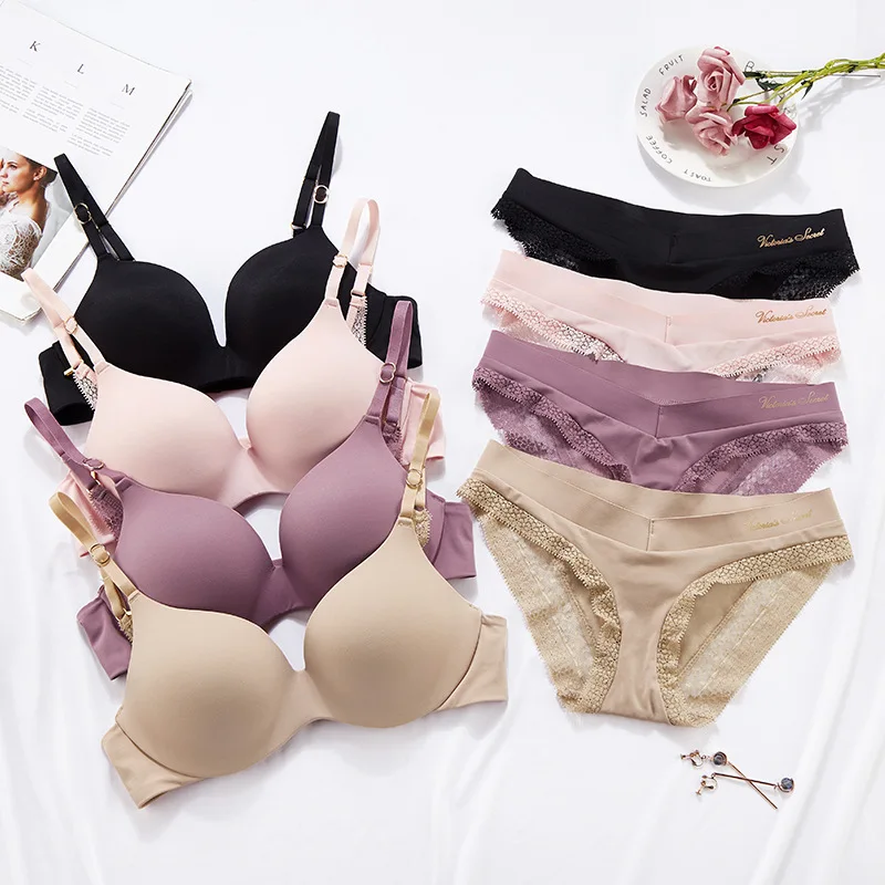 

Women Underwear Panties Elastic Pantie And Bra Sets Daily Brassiere Women, Picture