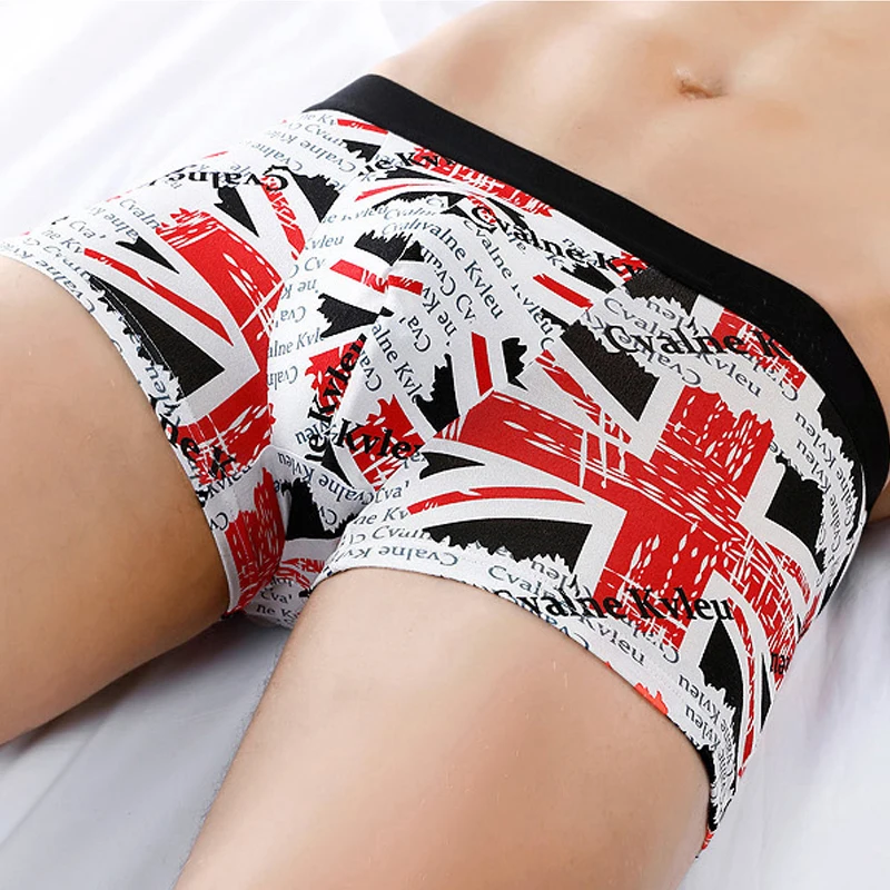 

Hot selling colorful printing polyester mens boxer briefs male underwear