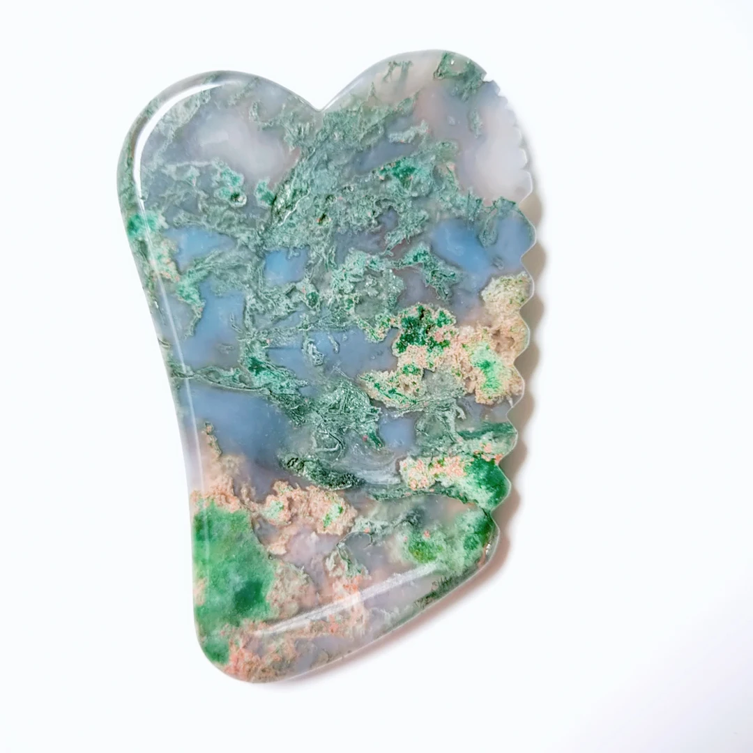 

Good supplier Private Logo Customized logo Spiky Moss Agate Square Shape gua sha board in New shape