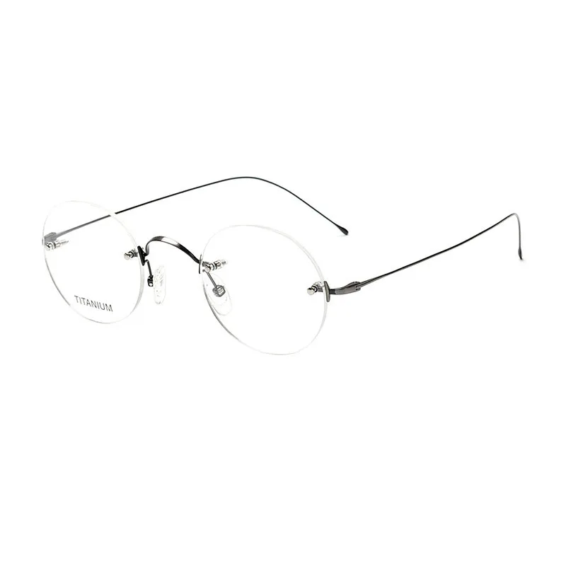 

fashion eyewear pure titanium rimless eyeglasses frames optical round eye glasses spectacle frame for women men