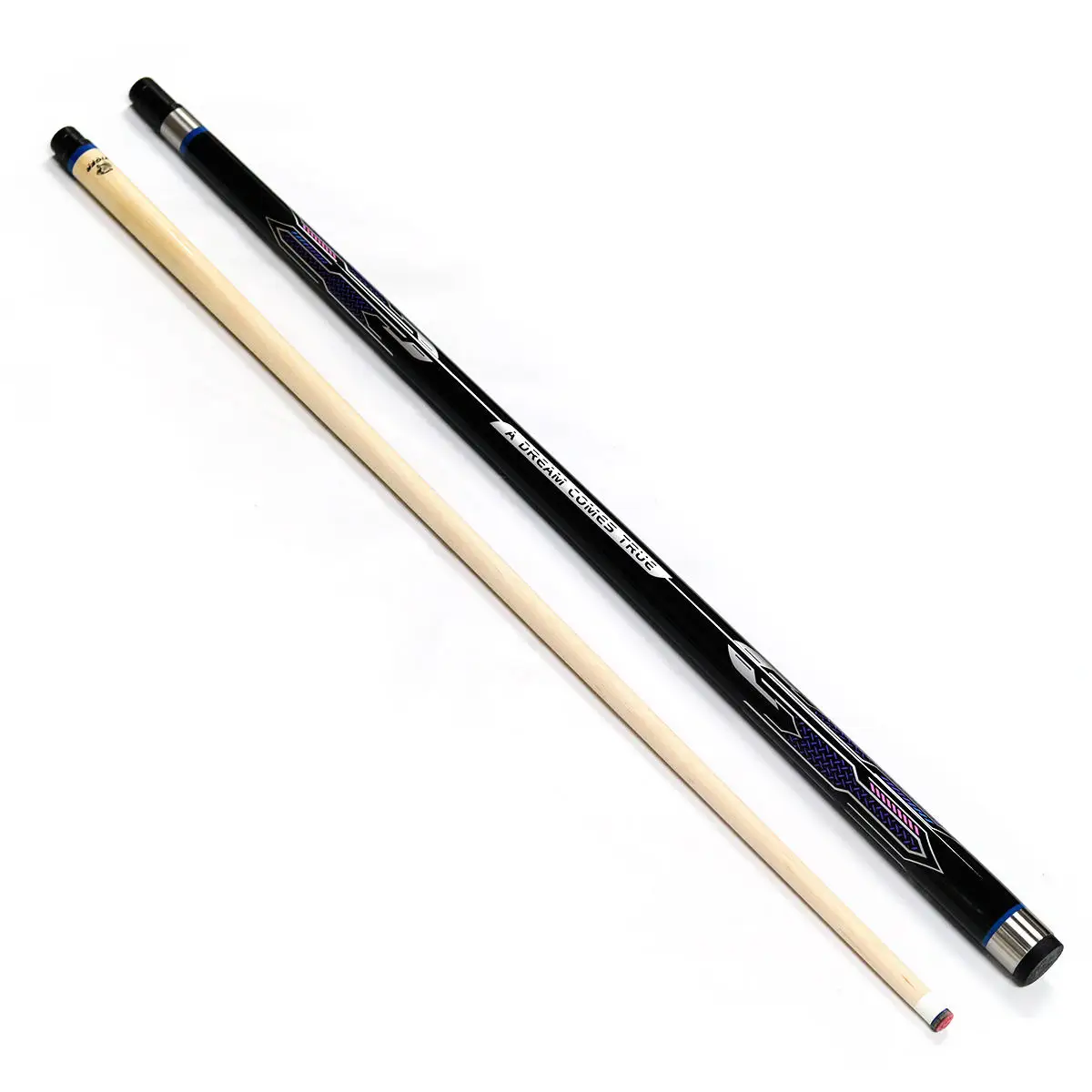 High Quality 1/2-pc  Uni-lock Joint 13mm rainbow Tip  Canadian Maple Wood 58" Billiard Pool Cue for Sale