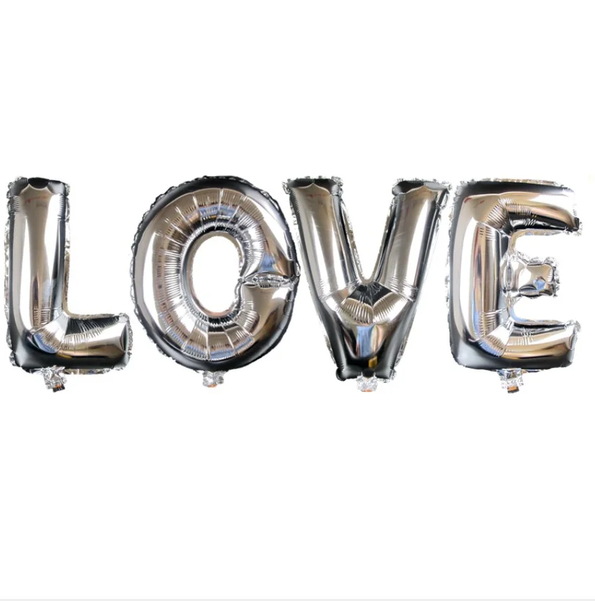 

LOVE Letter Foil Balloon Silver Balloons Anniversary Birthday Party Decoration Toy 32in Free Shipping